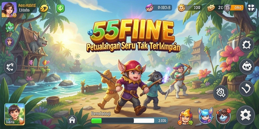 Screenshot gameplay <strong>55FIVE</strong> menunjukkan petualangan yang mendebarkan.