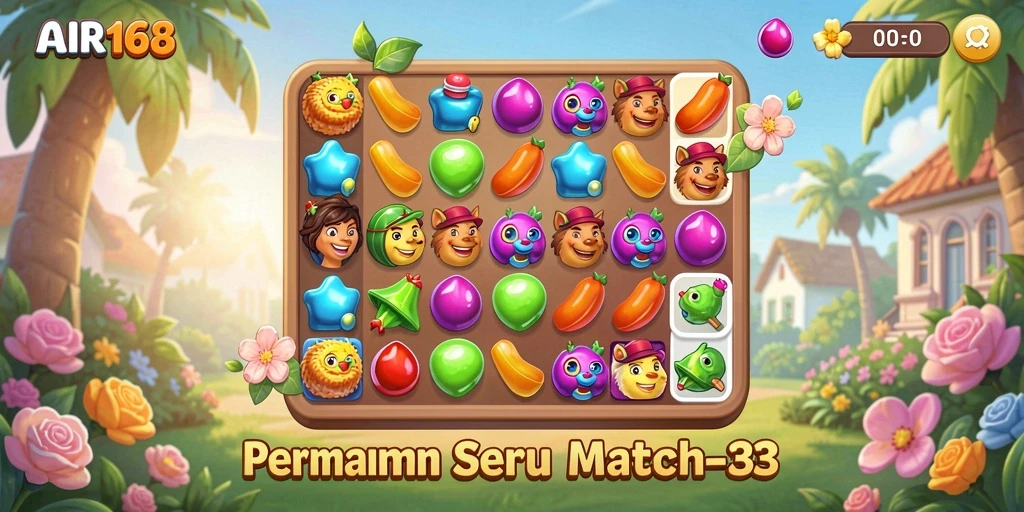 Tampilan gameplay Match-3 yang seru di AIR168.