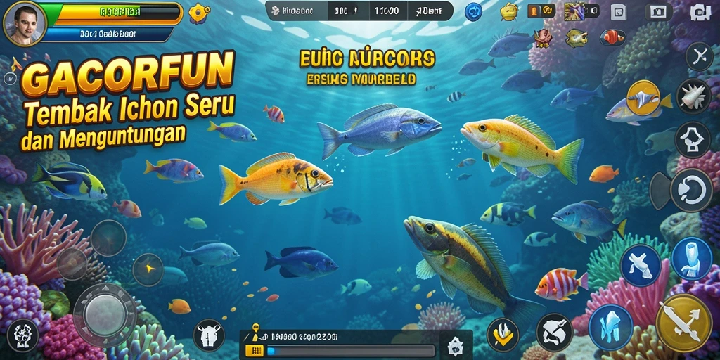 Gameplay seru GACORFUN dengan berbagai ikan menarik.