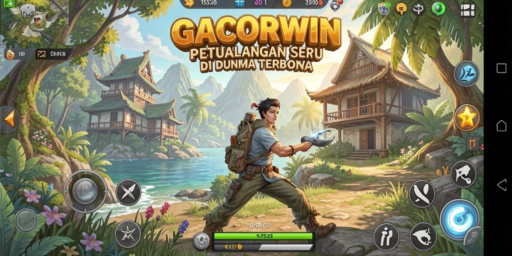 Screenshot gameplay GACORWIN menampilkan lingkungan Open World yang indah.