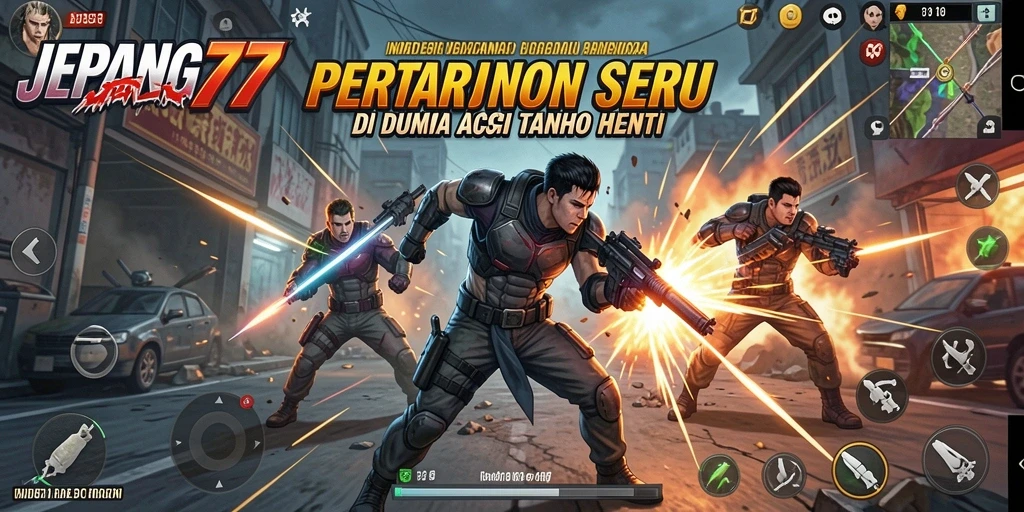 Gameplay aksi seru dalam JEPANG77 dengan grafis memukau.