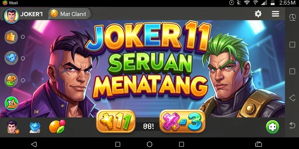 Tampilan gameplay seru JOKER11 dengan kombinasi Match-3 yang menantang.
