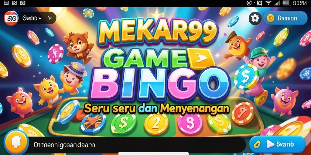 Screenshot gameplay utama MEKAR99 yang menampilkan keseruan bermain Bingo.