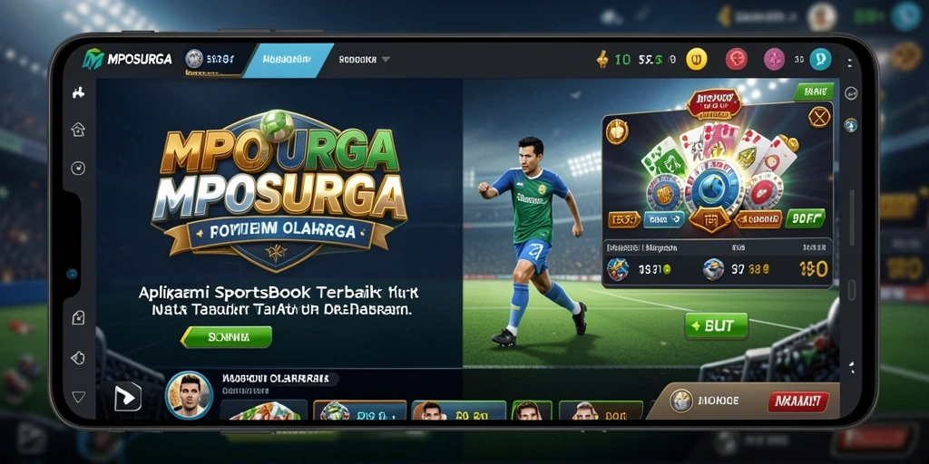 Screenshot MPOSURGA menampilkan antarmuka aplikasi yang menarik untuk taruhan olahraga.