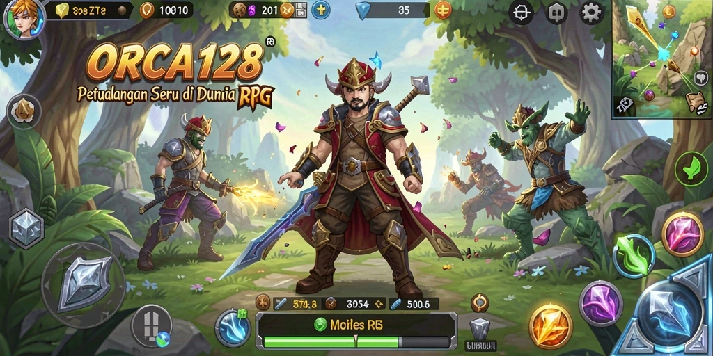 Tampilan menarik dari gameplay RPG ORCA128 yang mendebarkan.