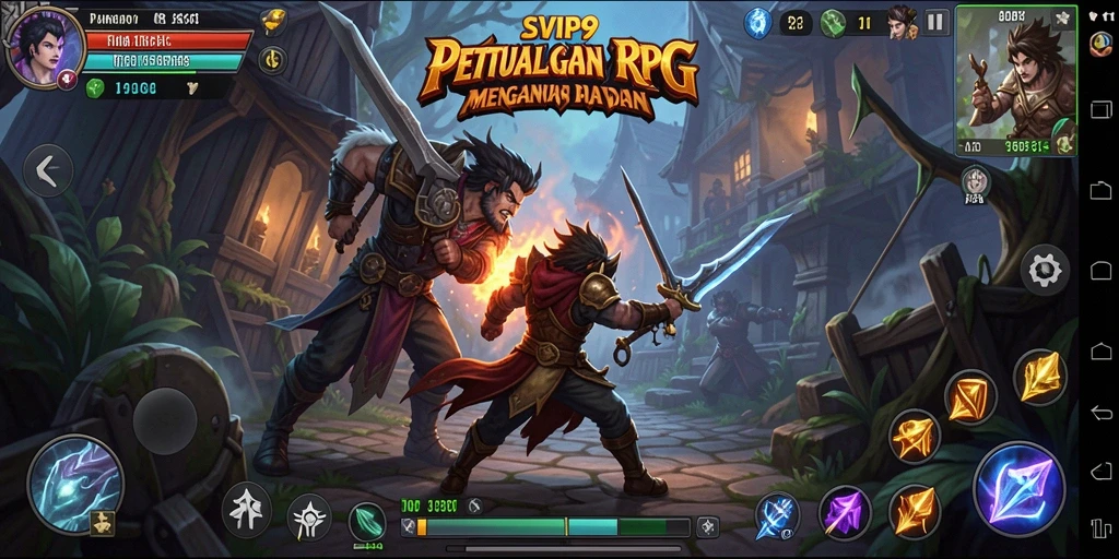 Menampilkan aksi seru dalam gameplay RPG SVIP9.